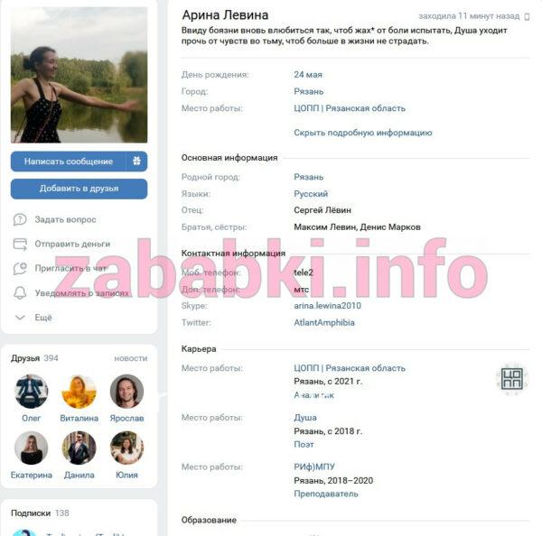 Арина Сергеевна Левина Арина Сергеевна Левина